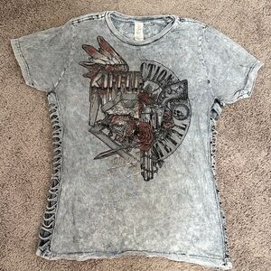 Affliction Edgy Graphic Lace-Up T-Shirt
